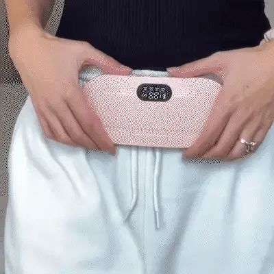 Cinturón Térmico Menstrual con Terapia de Calor – Alivia Cólicos y Dolor Abdominal 110/220V Rosado Gris